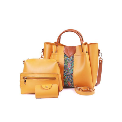 4 Pcs Women's Beautiful PU Leather Shoulder Bag Set Fashion Insta