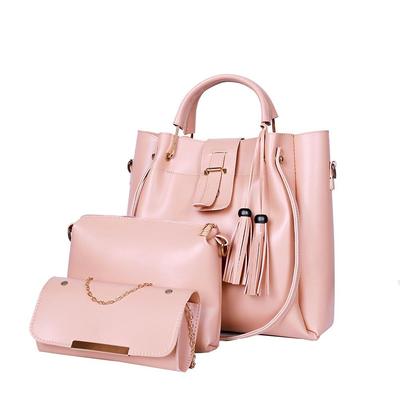 3 Pcs Women's PU Leather Plain Handbag Fashion Insta