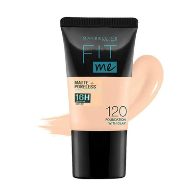 💄 Maybelline New York Fit Me Matte & Poreless Liquid Foundation – 18ml Tube | 120 Classic Ivory Origional Mayari Super Store