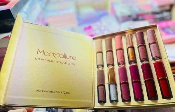 💄 12 Pcs Mocallure Transparent Clear Lip Gloss Set | High Pigment | Long-lasting Matte Finish Mayari Super Store