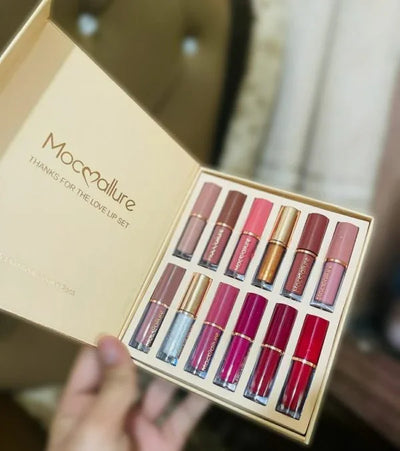 💄 12 Pcs Mocallure Transparent Clear Lip Gloss Set | High Pigment | Long-lasting Matte Finish Mayari Super Store