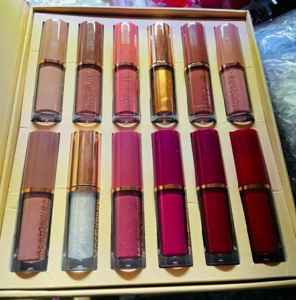 💄 12 Pcs Mocallure Transparent Clear Lip Gloss Set | High Pigment | Long-lasting Matte Finish Mayari Super Store