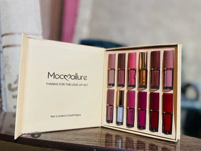 💄 12 Pcs Mocallure Transparent Clear Lip Gloss Set | High Pigment | Long-lasting Matte Finish Mayari Super Store